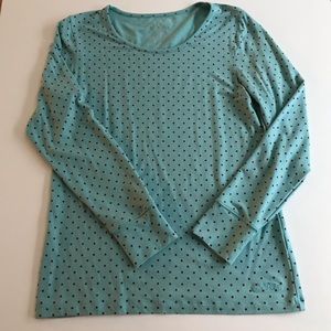 NWOT LL Bean Long Sleeve Polka Dot Tunic Top